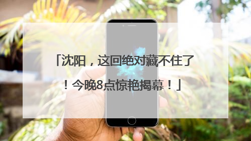 沈阳，这回绝对藏不住了！今晚8点惊艳揭幕！