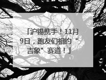 沪锡携手！11月9日，跑友们相约“吉象”赛道！