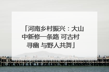 河南乡村振兴：大山中新修一条路 可古村寻幽 与野人共舞