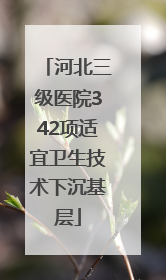 河北三级医院342项适宜卫生技术下沉基层