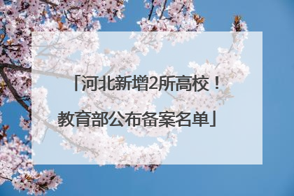 河北新增2所高校！教育部公布备案名单