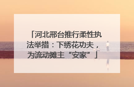 河北邢台推行柔性执法举措：下绣花功夫，为流动摊主“安家”