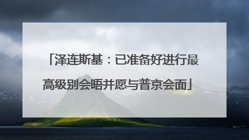 泽连斯基：已准备好进行最高级别会晤并愿与普京会面