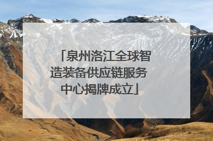 泉州洛江全球智造装备供应链服务中心揭牌成立