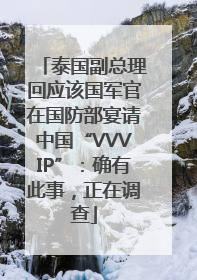 泰国副总理回应该国军官在国防部宴请中国“VVVIP”：确有此事，正在调查