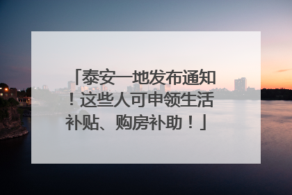 泰安一地发布通知！这些人可申领生活补贴、购房补助！