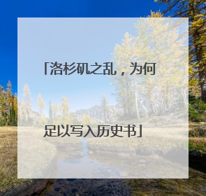 洛杉矶之乱,为何足以写入历史书