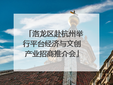 洛龙区赴杭州举行平台经济与文创产业招商推介会