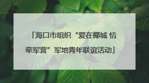 海口市组织“爱在椰城 情牵军营”军地青年联谊活动