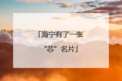 海宁有了一张“芯”名片