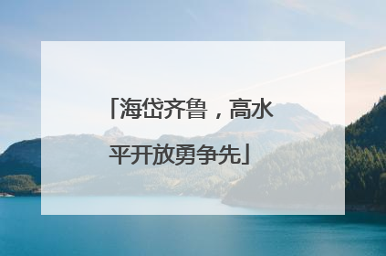 海岱齐鲁，高水平开放勇争先