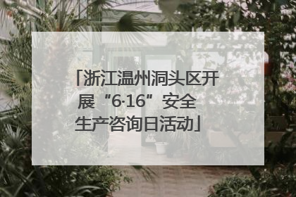 浙江温州洞头区开展“6·16”安全生产咨询日活动