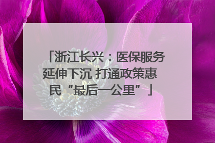 浙江长兴：医保服务延伸下沉 打通政策惠民“最后一公里”