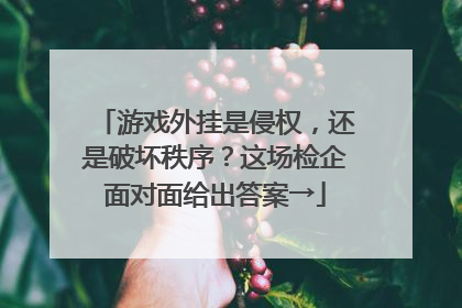 游戏外挂是侵权，还是破坏秩序？这场检企面对面给出答案→