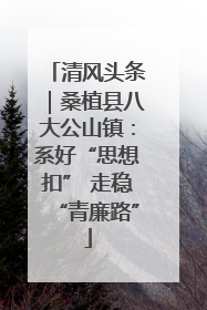 清风头条｜桑植县八大公山镇：系好“思想扣” 走稳“青廉路”