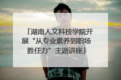 湖南人文科技学院开展“从专业素养到职场胜任力”主题讲座