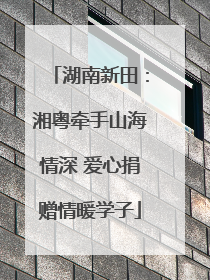 湖南新田：湘粤牵手山海情深 爱心捐赠情暖学子