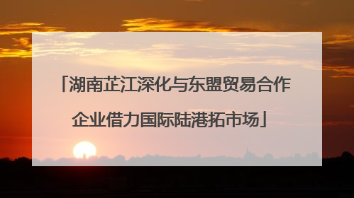 湖南芷江深化与东盟贸易合作 企业借力国际陆港拓市场