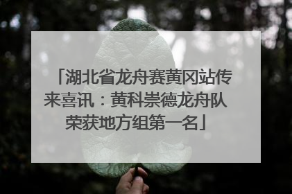 湖北省龙舟赛黄冈站传来喜讯：黄科崇德龙舟队荣获地方组第一名