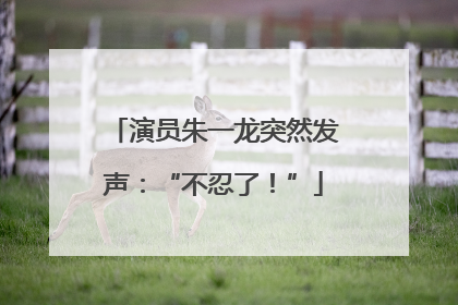 演员朱一龙突然发声：“不忍了！”