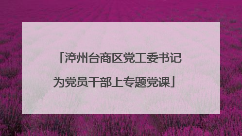 漳州台商区党工委书记为党员干部上专题党课