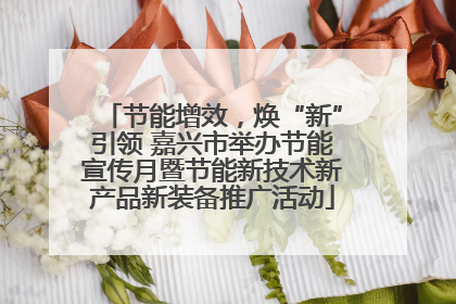 节能增效，焕“新”引领 嘉兴市举办节能宣传月暨节能新技术新产品新装备推广活动