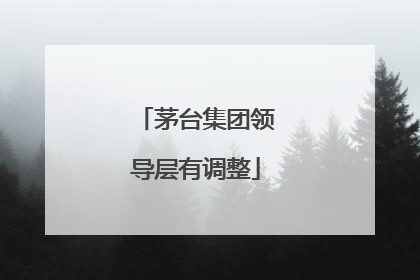 茅台集团领导层有调整