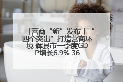 营商“新”发布丨“四个突出”打造营商环境 辉县市一季度GDP增长6.9% 36个重点项目落地