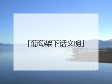 葡萄架下话文明