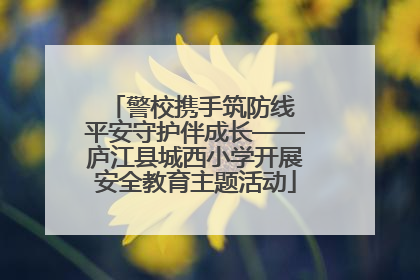 警校携手筑防线 平安守护伴成长——庐江县城西小学开展安全教育主题活动