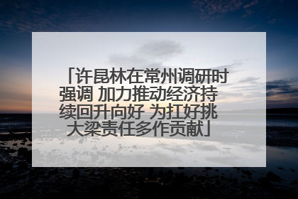 许昆林在常州调研时强调 加力推动经济持续回升向好 为扛好挑大梁责任多作贡献