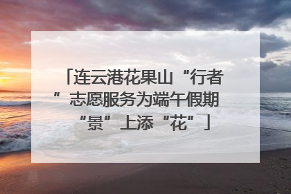 连云港花果山“行者”志愿服务为端午假期“景”上添“花”