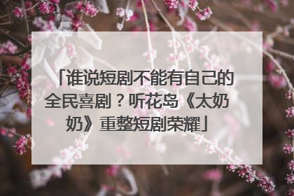 谁说短剧不能有自己的全民喜剧？听花岛《太奶奶》重整短剧荣耀