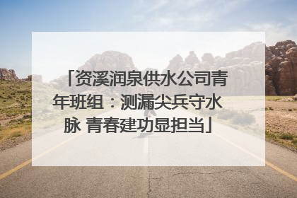 资溪润泉供水公司青年班组：测漏尖兵守水脉 青春建功显担当
