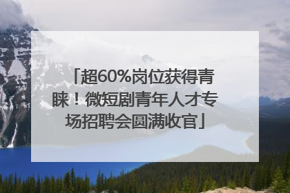 超60%岗位获得青睐！微短剧青年人才专场招聘会圆满收官