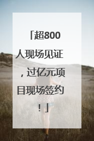 超800人现场见证，过亿元项目现场签约！