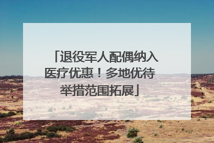 退役军人配偶纳入医疗优惠！多地优待举措范围拓展