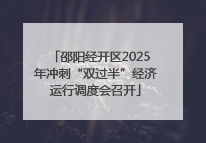 邵阳经开区2025年冲刺“双过半”经济运行调度会召开