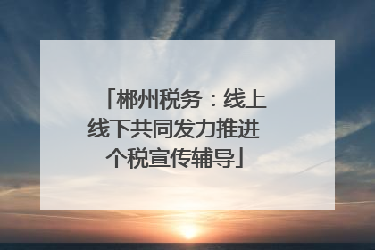 郴州税务：线上线下共同发力推进个税宣传辅导