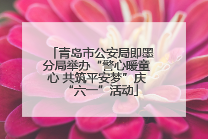 青岛市公安局即墨分局举办“警心暖童心 共筑平安梦”庆“六一”活动