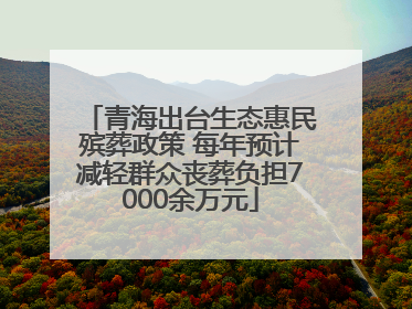 青海出台生态惠民殡葬政策 每年预计减轻群众丧葬负担7000余万元