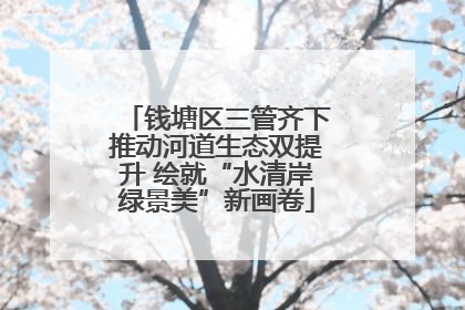 钱塘区三管齐下推动河道生态双提升 绘就“水清岸绿景美”新画卷