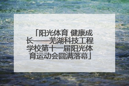 阳光体育 健康成长——芜湖科技工程学校第十一届阳光体育运动会圆满落幕