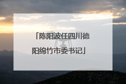 陈阳波任四川德阳绵竹市委书记