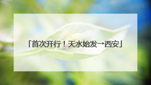 首次开行！天水始发→西安