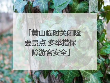 黄山临时关闭险要景点 多举措保障游客安全
