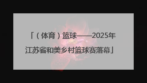 （体育）篮球——2025年江苏省和美乡村篮球赛落幕