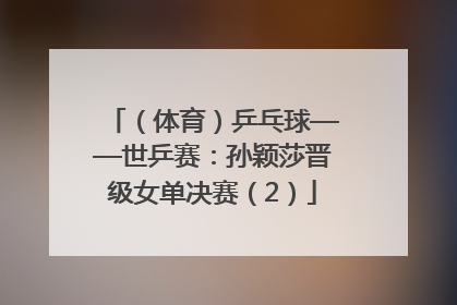 （体育）乒乓球——世乒赛：孙颖莎晋级女单决赛（2）