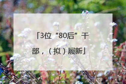 3位“80后”干部，（拟）履新