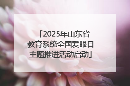 2025年山东省教育系统全国爱眼日主题推进活动启动
